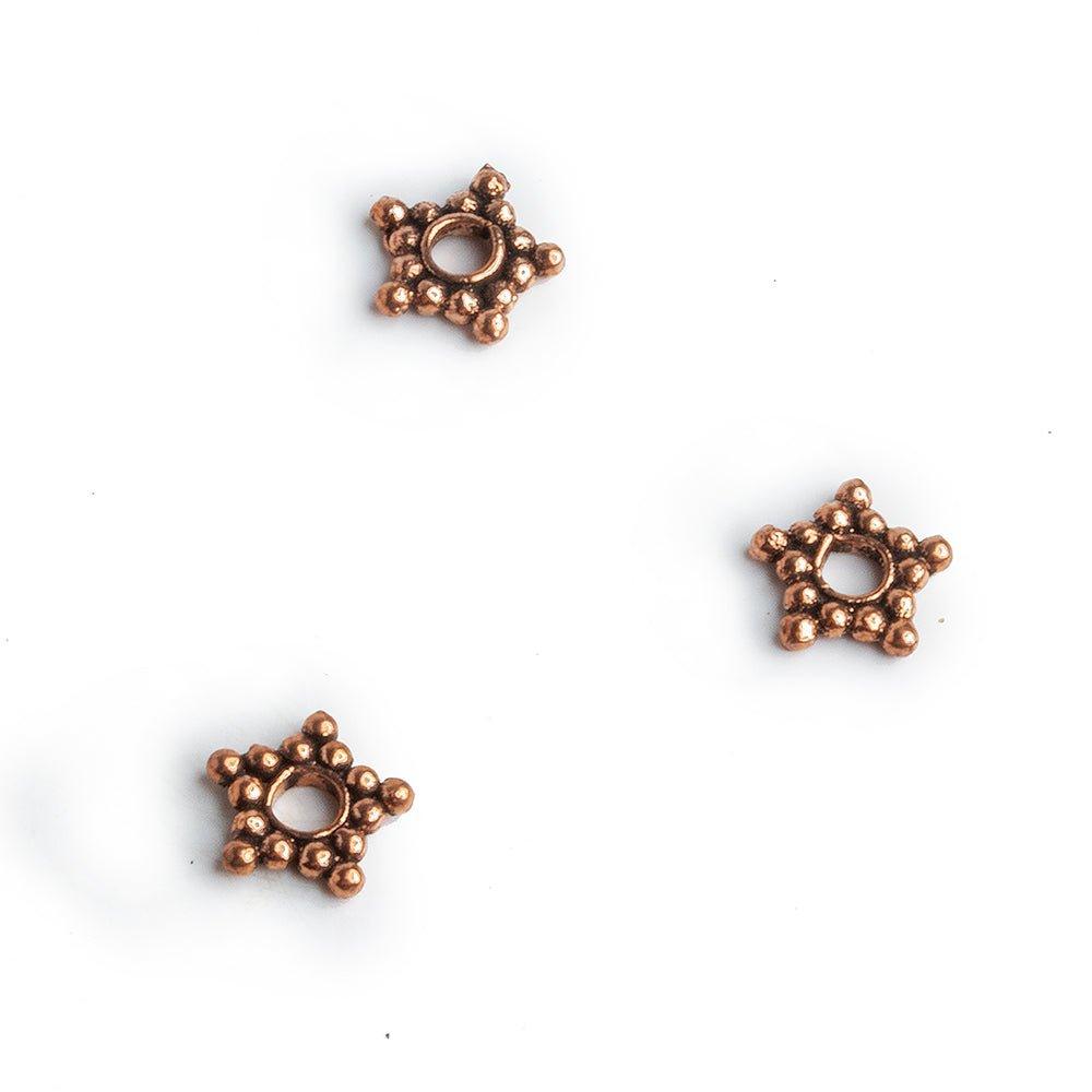 9mmCopper Star Spacer Beads 8 inch 135 pieces - The Bead Traders