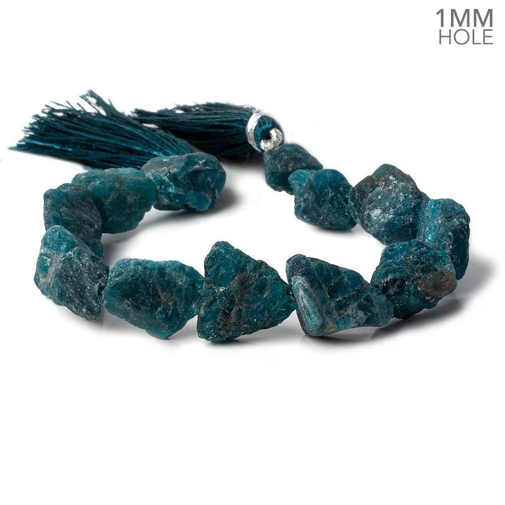 9x10-17x10mm Matte Neon Blue Apatite natural crystal nuggets 7.5 inch 11 beads - The Bead Traders