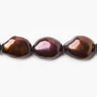 9x11mm - 9x13mm Chocolate Brown Baroque Pearl 15 inch 34 pieces - The Bead Traders