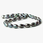 9x12-11x12mm Peacock Blue straight drilled Baroque Freshwater Pearls 16 inch 28 pieces - The Bead Traders