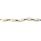 9x4.5mm Natural Mother of Pearl Black Gold Chain sold by the foot - The Bead Traders