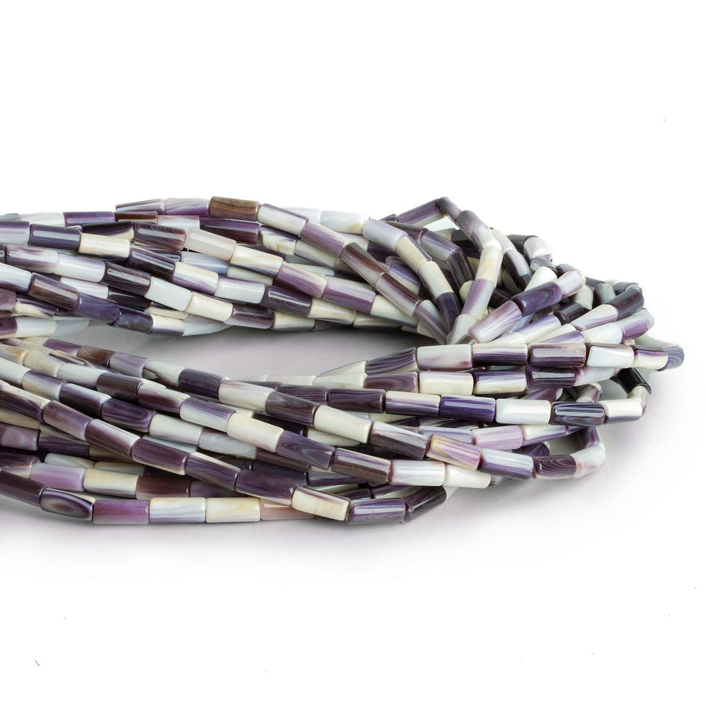 9x4mm Wampum Shell Plain Tube Beads 16 inch 44 pieces - The Bead Traders