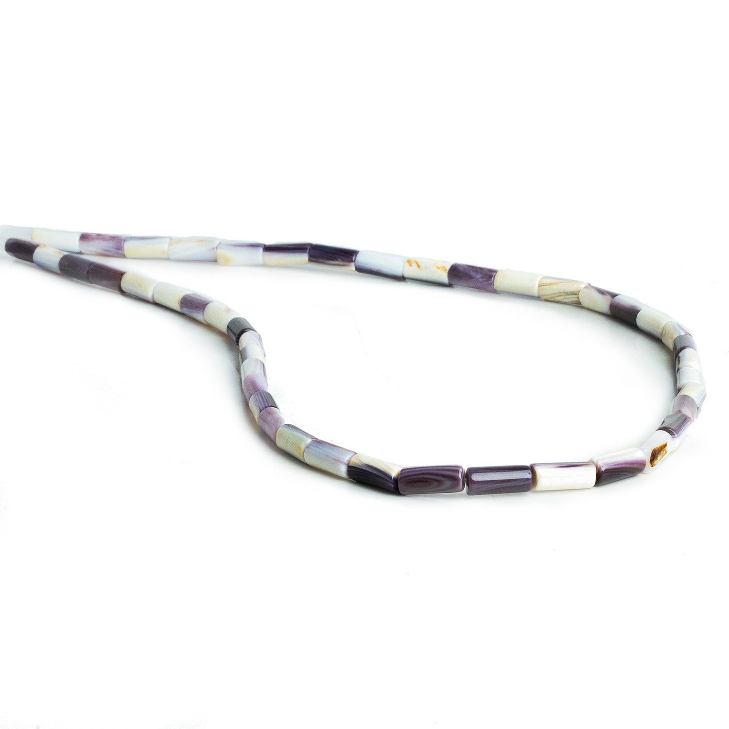 9x4mm Wampum Shell Plain Tube Beads 16 inch 44 pieces - The Bead Traders