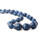 9x6-19x14mm Lapis Lazuli plain teardrops 17.5 inch 32 beads - The Bead Traders