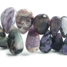9x6-30x18mm Charoite plain pear beads 7 inch 53 pieces - The Bead Traders