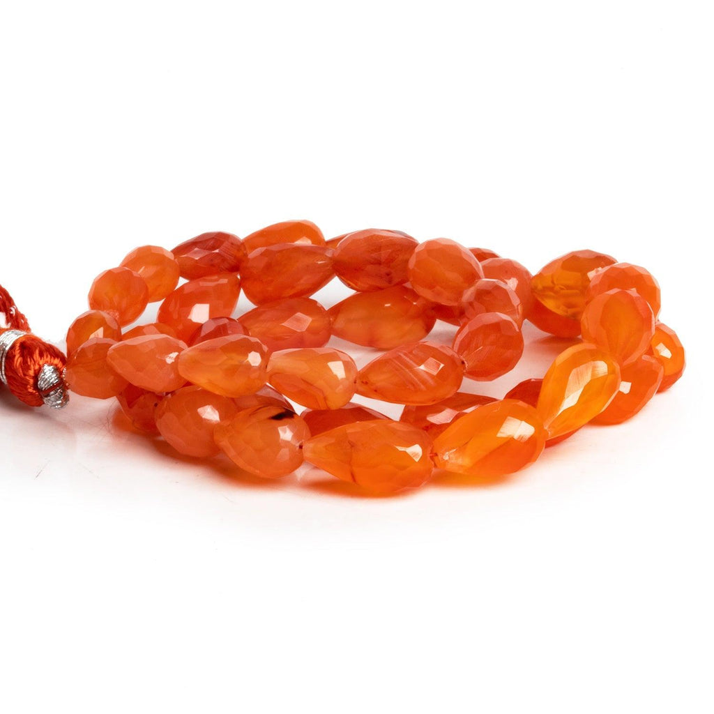9x6mm Carnelian Faceted Teardrops 15 inch 40 beads - The Bead Traders