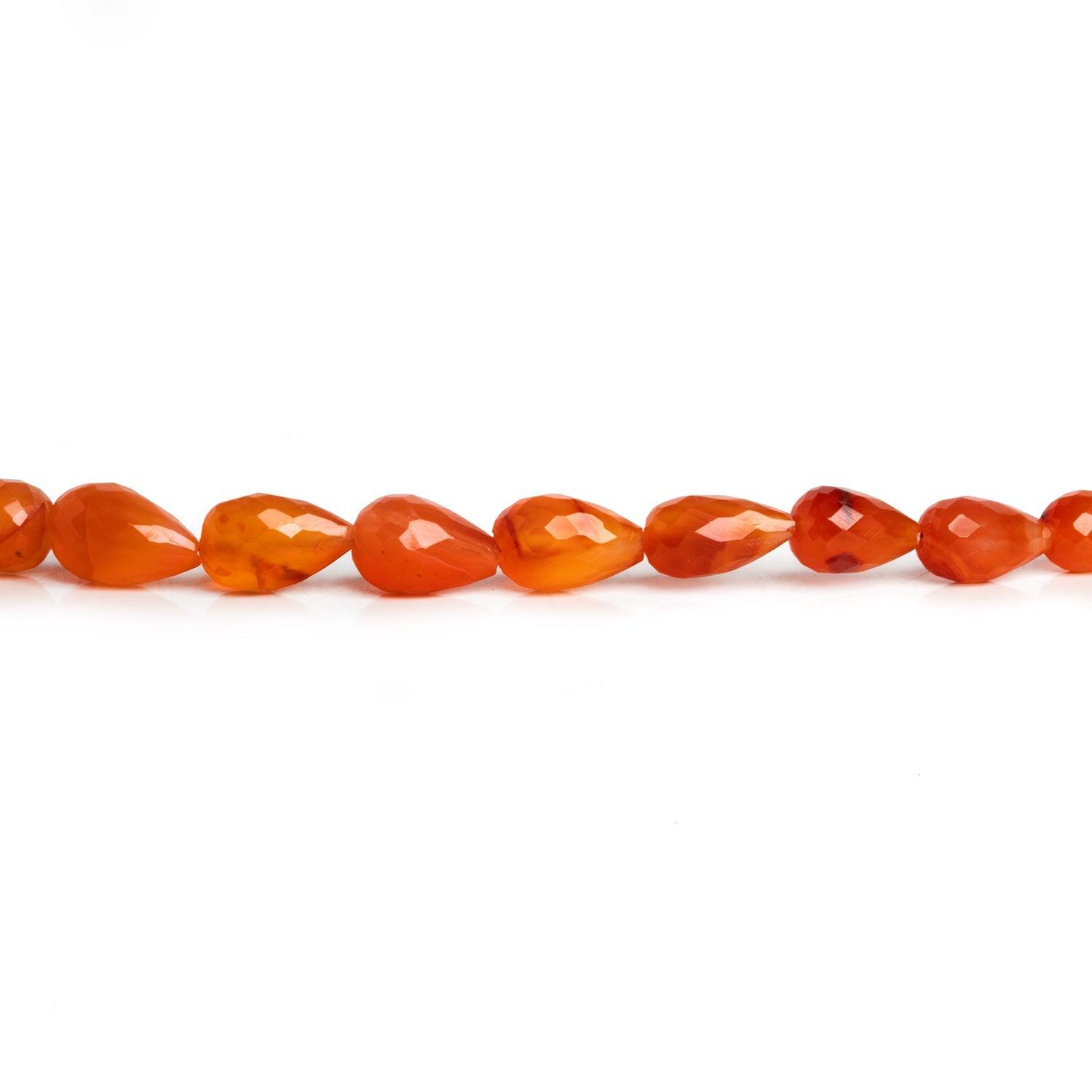 9x6mm Carnelian Faceted Teardrops 15 inch 40 beads - The Bead Traders