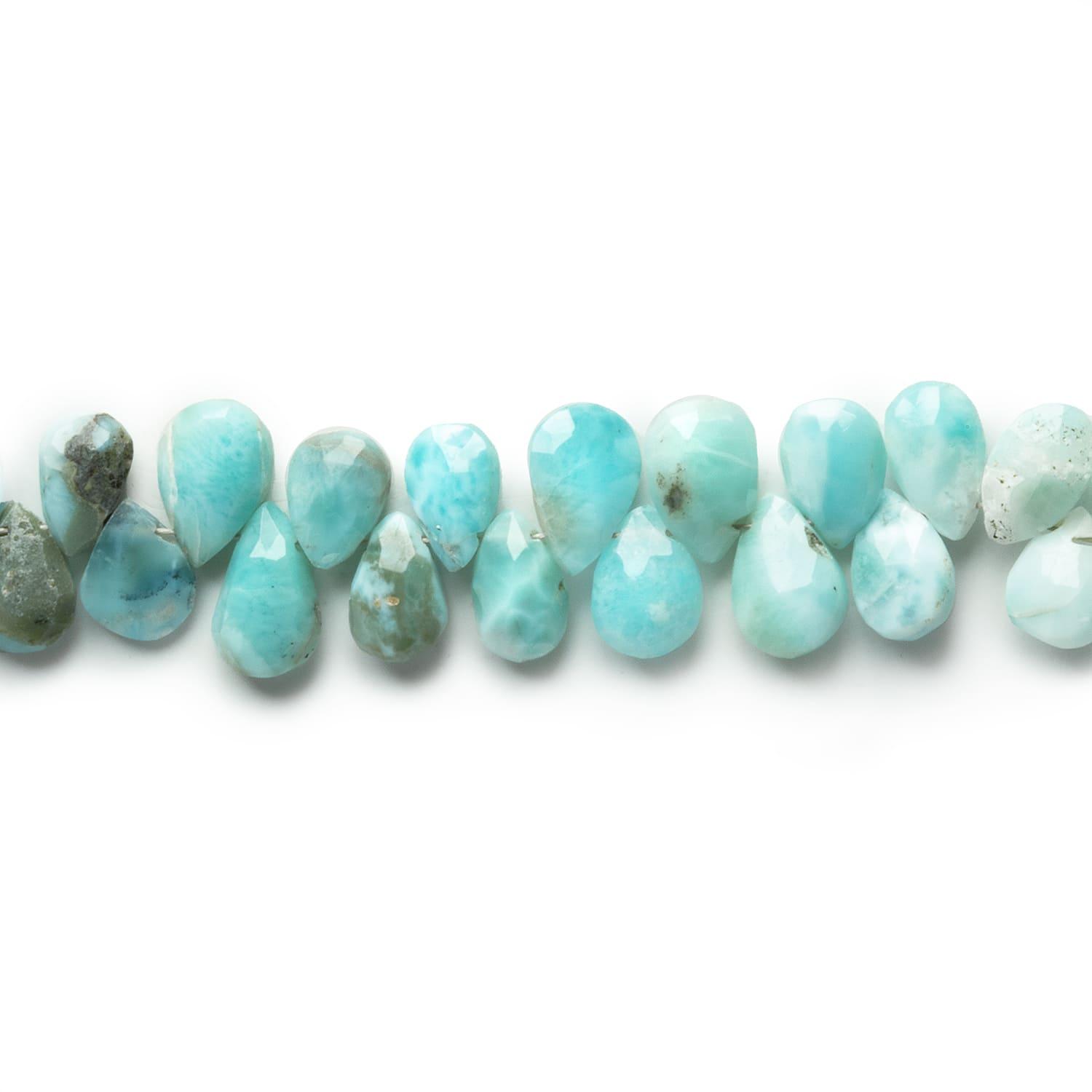 9x6mm Larimar Faceted Pears 8 inch 63 beads - The Bead Traders