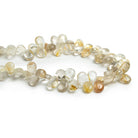 9x6mm Rutilated Quartz Plain Pears 8 inch 55 beads - The Bead Traders