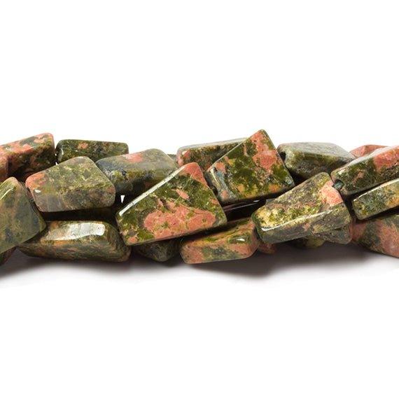 9x7-10x7mm Unakite plain straight drilled triangle 14 inch 35 Beads - The Bead Traders