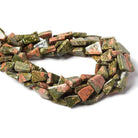 9x7-10x7mm Unakite plain straight drilled triangle 14 inch 35 Beads - The Bead Traders