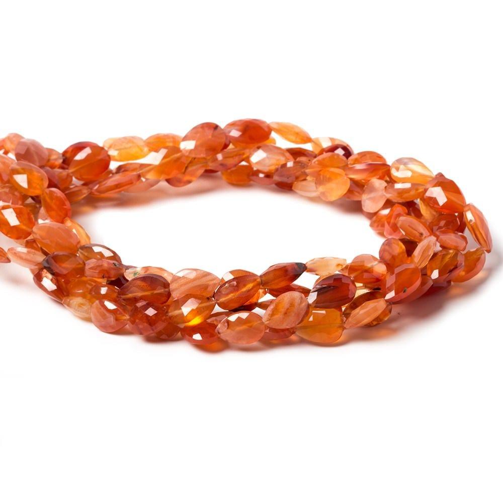 9x7-11x7mm Carnelian Straight Drilled Faceted Pears 15 inch 37 beads - The Bead Traders