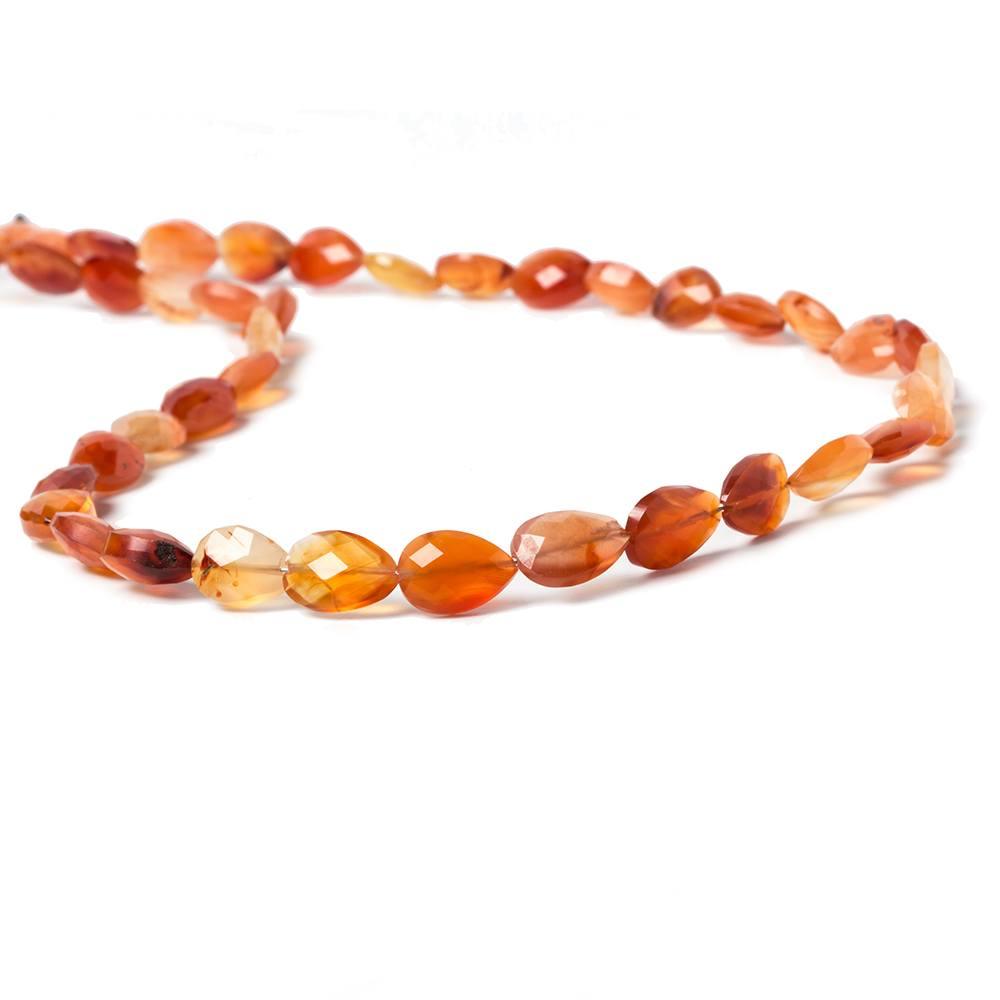 9x7-11x7mm Carnelian Straight Drilled Faceted Pears 15 inch 37 beads - The Bead Traders