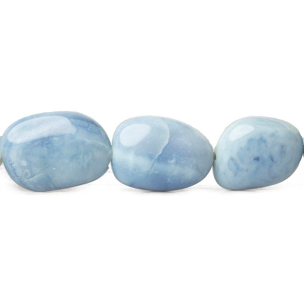 9x7-11x8mm Denim Blue Opal plain nuggets 17 inch 31 beads - The Bead Traders