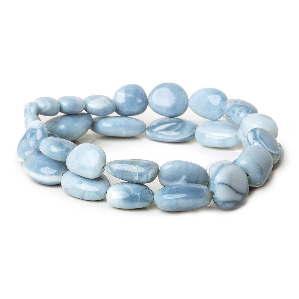 9x7-11x8mm Denim Blue Opal plain nuggets 17 inch 31 beads - The Bead Traders