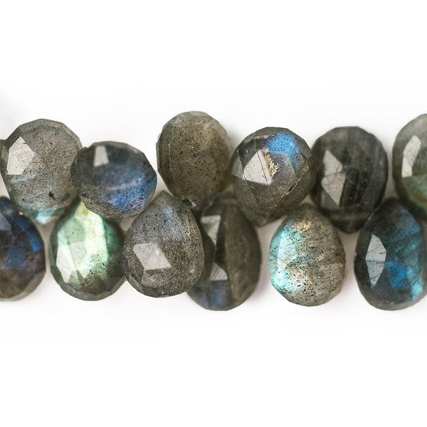 9x7-11x8mm Labradorite Pear Briolette Beads 9 inch 56 pieces