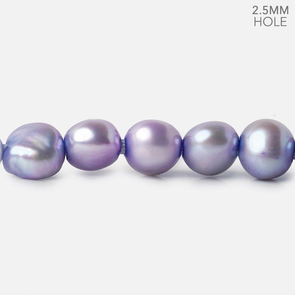 9x7-11x8mm Lilac 2.5mm Large hole Side Drilled Pearls 15 inch 33 pcs - The Bead Traders