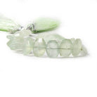 9x7-11x8mm Prehnite side drilled Faceted Cushion Beads 6 inch 18 pieces - The Bead Traders