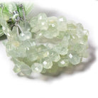 9x7-11x8mm Prehnite side drilled Faceted Cushion Beads 6 inch 18 pieces - The Bead Traders