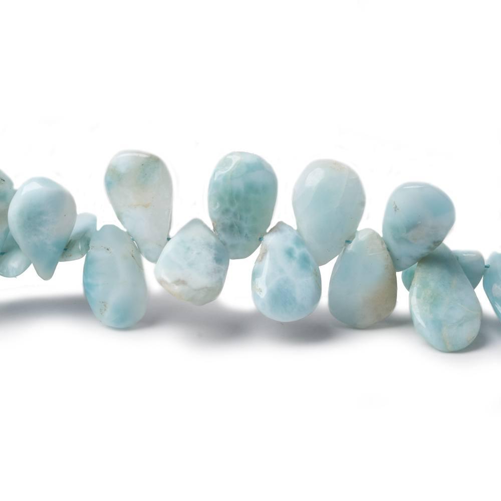 9x7-12x8mm Larimar plain pear beads 8 inch 45 pieces - The Bead Traders