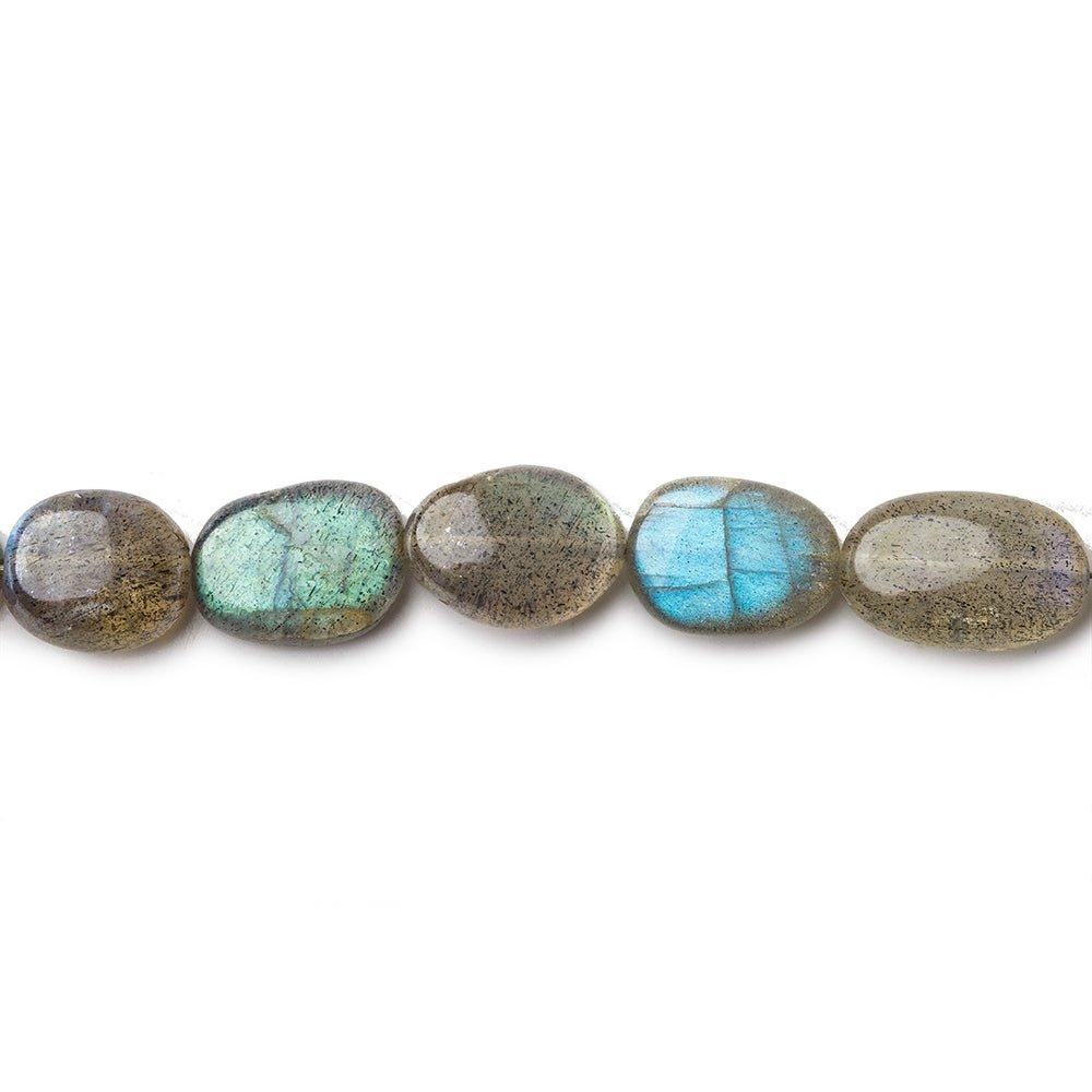 9x7-12x8mm Mystic Labradorite plain nugget beads 8 inch 18 pieces - The Bead Traders