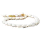 9x7-13x11mm White Opal plain oval beads 18.25 inch 41 pieces - The Bead Traders