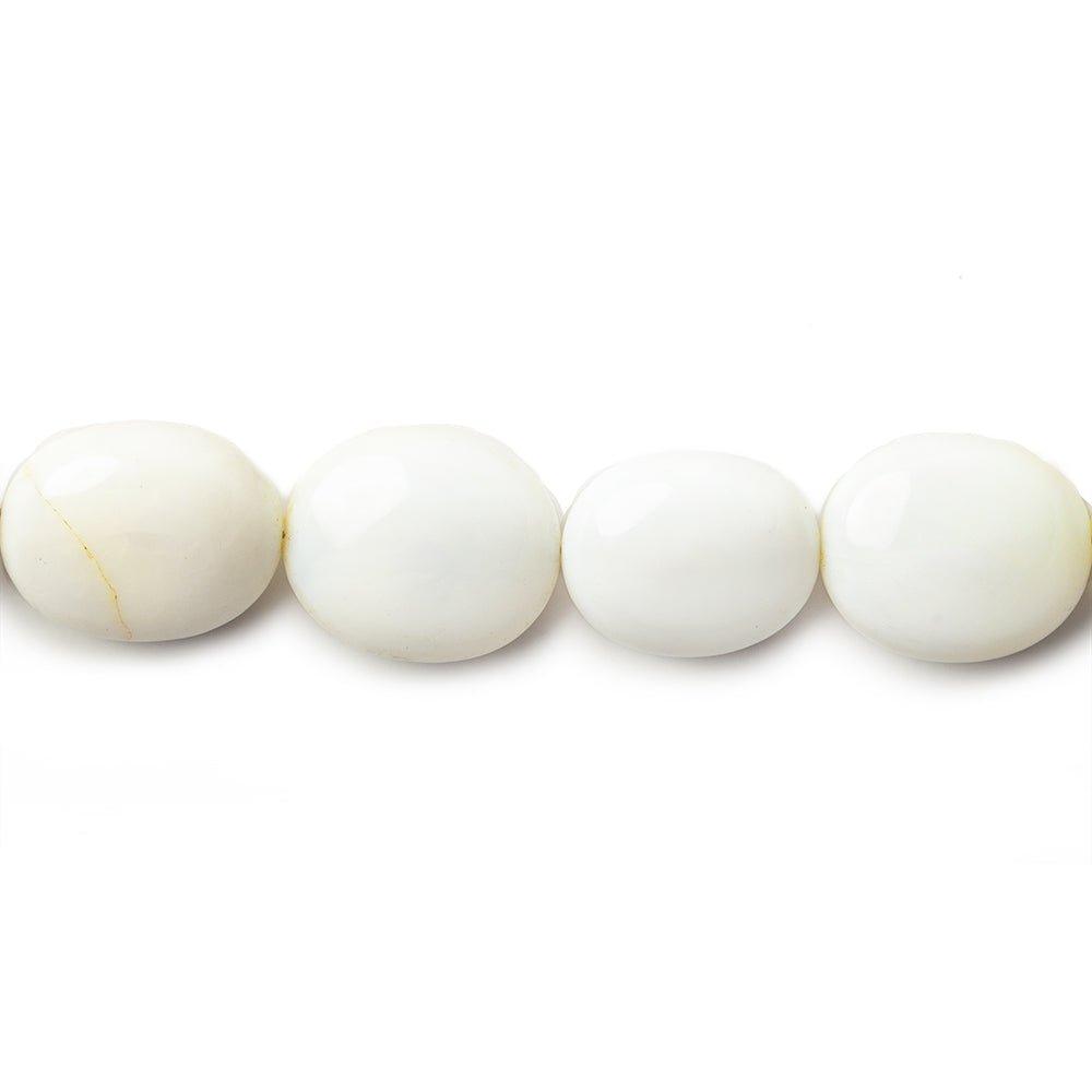 9x7-13x11mm White Opal plain oval beads 18.25 inch 41 pieces - The Bead Traders