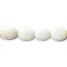 9x7-13x11mm White Opal plain oval beads 18.25 inch 41 pieces - The Bead Traders