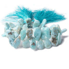 9x7-13x9mm Larimar plain pear beads 8 inch 43 beads - The Bead Traders