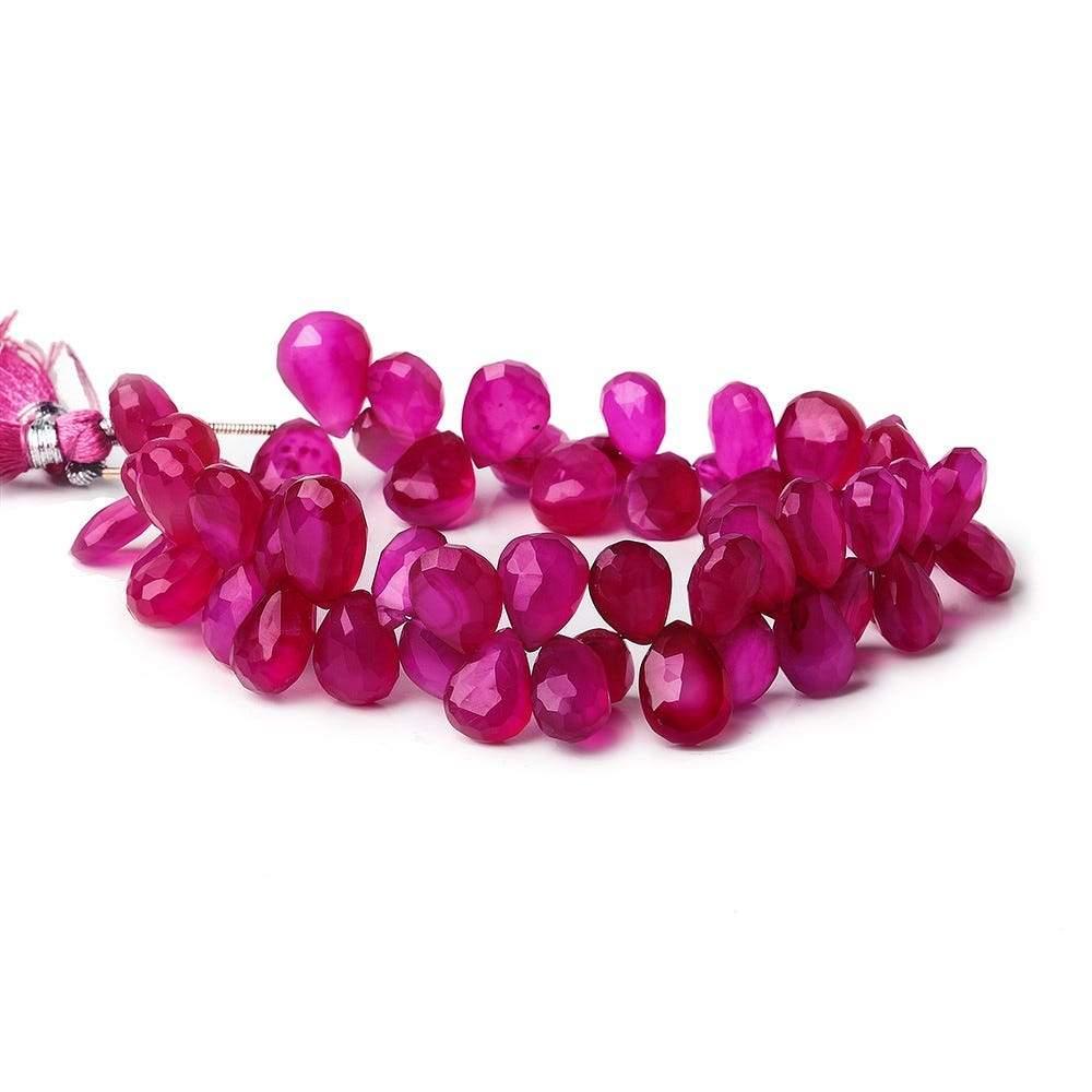 9x7-13x9mm Neon Purple Chalcedony Faceted Pears 8 inch 55 Beads - The Bead Traders