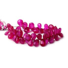 9x7-13x9mm Neon Purple Chalcedony Faceted Pears 8 inch 55 Beads - The Bead Traders