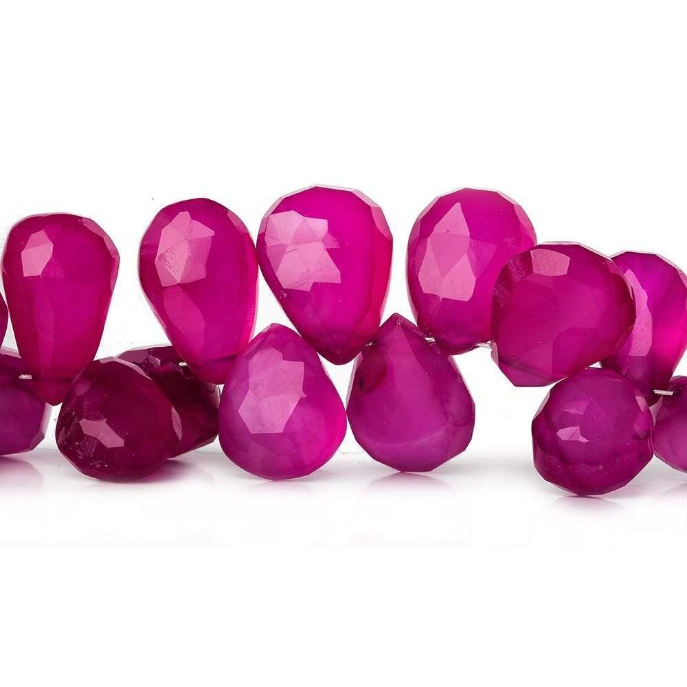 9x7-13x9mm Neon Purple Chalcedony Faceted Pears 8 inch 55 Beads - The Bead Traders