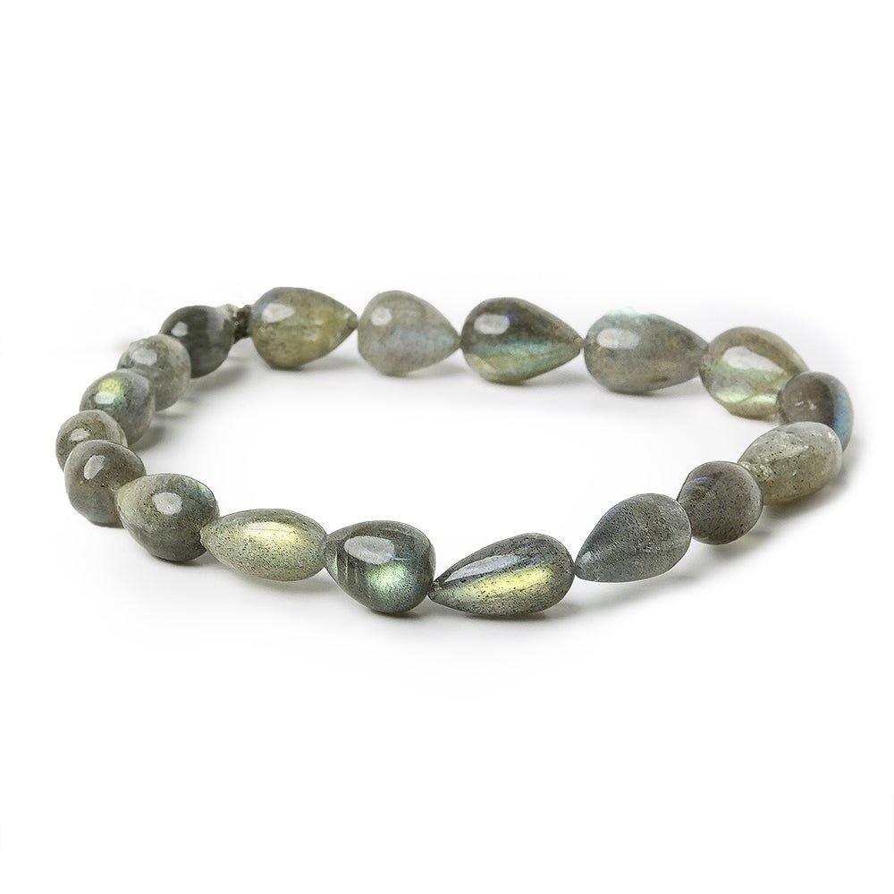 9x7-17x7mm Labradorite Plain Teardrop Beads 8 inch 18 pieces - The Bead Traders