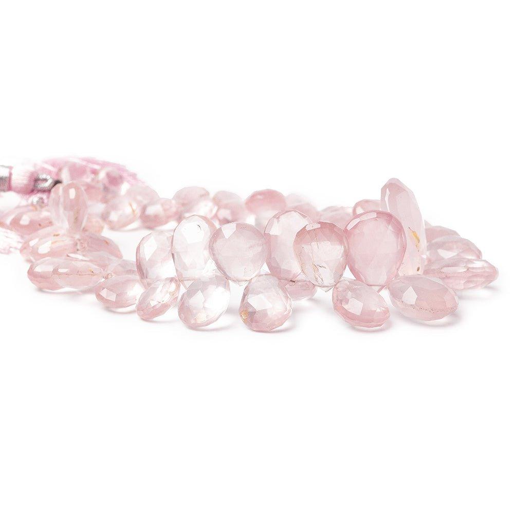 9x7-22x14mm Rose Quartz Faceted Pear Beads 8.5 inch 52 pieces - The Bead Traders