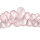 9x7-22x14mm Rose Quartz Faceted Pear Beads 8.5 inch 52 pieces - The Bead Traders
