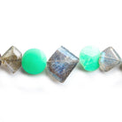 9x7mm-12x10mm Multi Gemstone Multi Shape Beads 16 inch 46 pieces - The Bead Traders