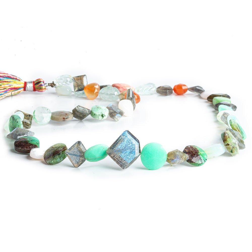 9x7mm-12x10mm Multi Gemstone Multi Shape Beads 16 inch 46 pieces - The Bead Traders