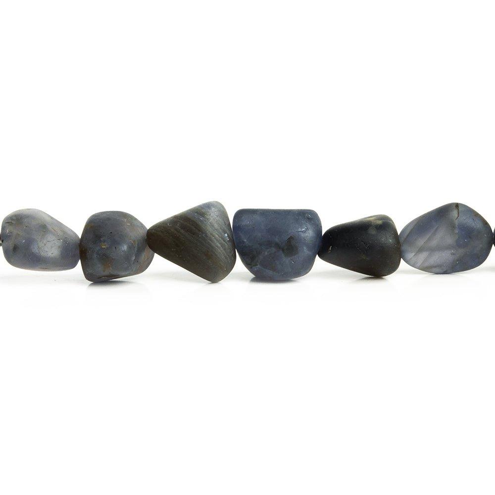 9x7mm-13x10mm Frosted Iolite Plain Nugget Beads 7 inch 17 pieces - The Bead Traders