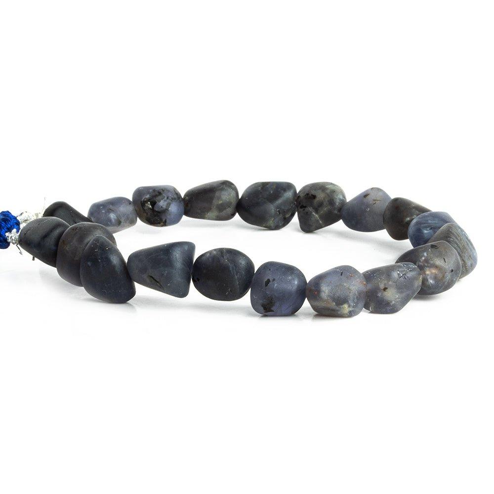 9x7mm-13x10mm Frosted Iolite Plain Nugget Beads 7 inch 17 pieces - The Bead Traders