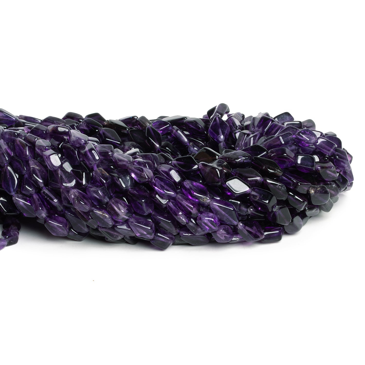 9x7mm Amethyst Plain Kites 14 inch 33 beads - The Bead Traders