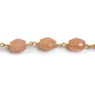 9x7mm Aventurine faceted nugget Gold plated Chain by the foot 21 pieces - The Bead Traders