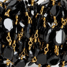 9x7mm Black Spinel Oval Gold Chain 20 pieces - The Bead Traders