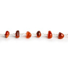 9x7mm Carnelian Plain Nugget Black Gold Plated Chain - The Bead Traders