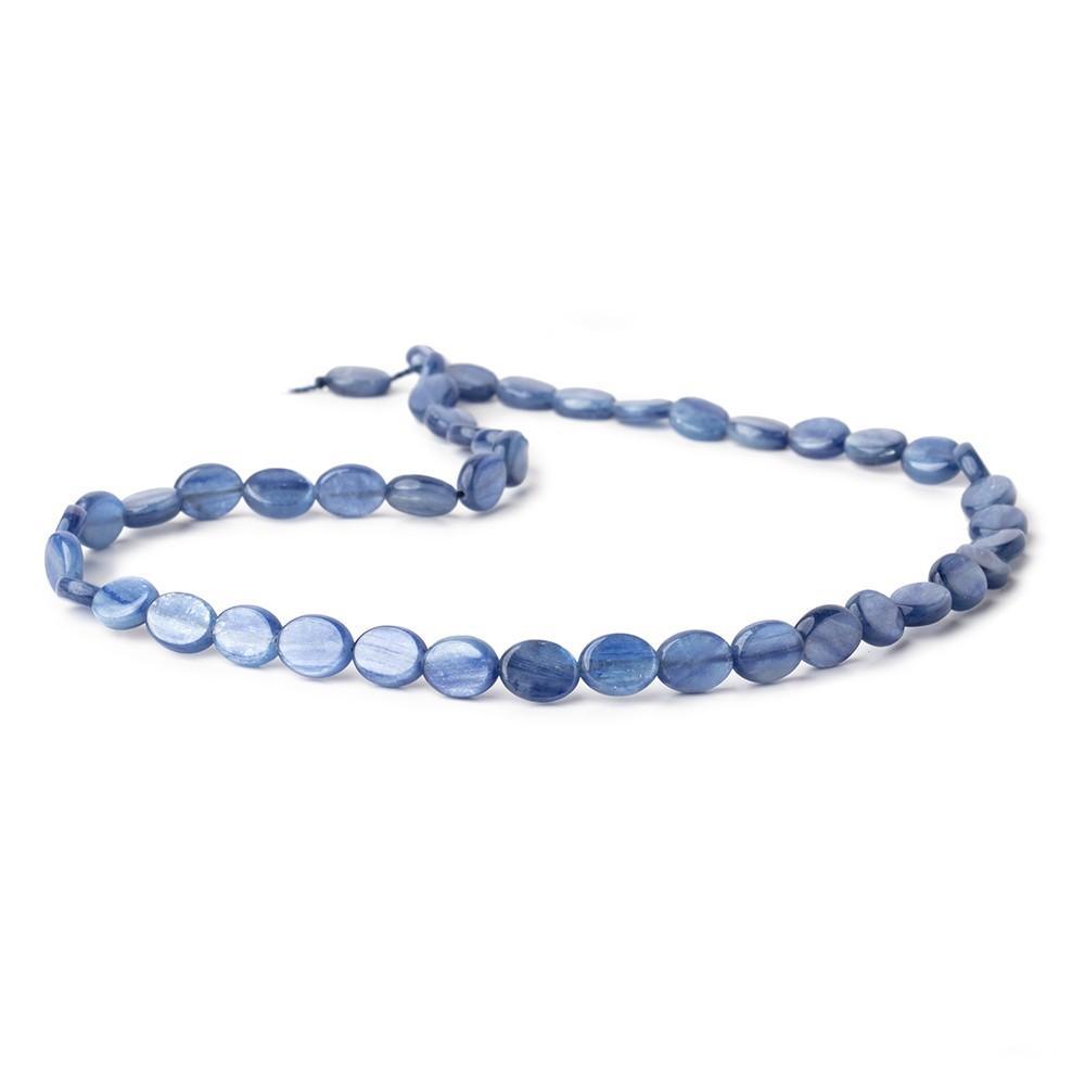 9x7mm Ceylon Blue Kyanite Plain Ovals 16 inch 46 beads AA - The Bead Traders