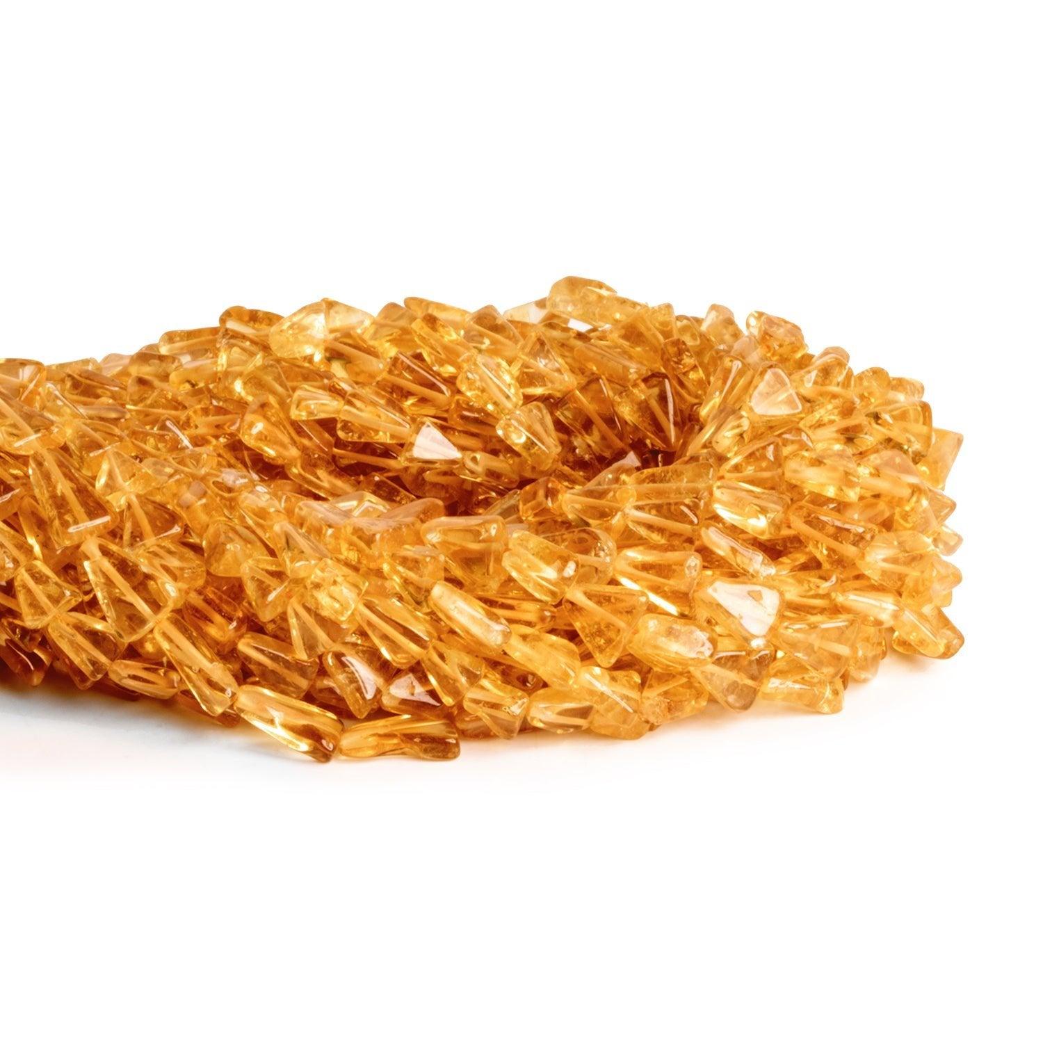 9x7mm Citrine Handcut Triangles 12 inch 40 beads - The Bead Traders