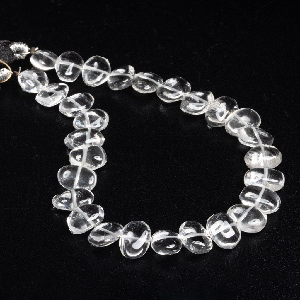 9x7mm Crystal Quartz Plain Ovals 8 inch 29 beads - The Bead Traders