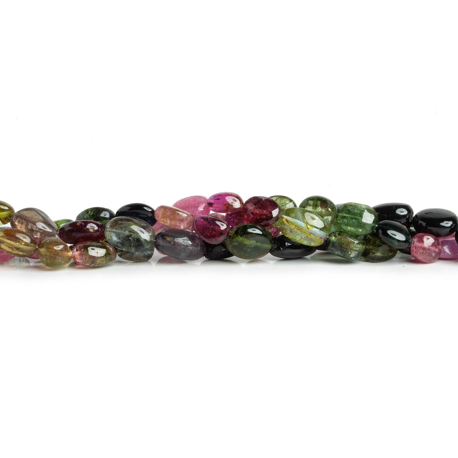 9x7mm Multicolor Tourmaline Plain Ovals 16 inch 45 beads - The Bead Traders