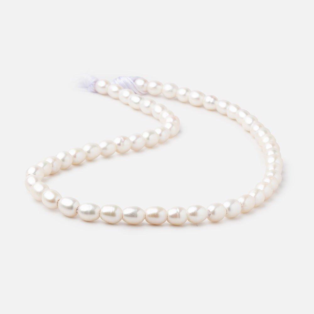 9x7mm Off White Oval Large Hole Pearls 15 inch 49 pieces - The Bead Traders