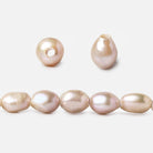 9x8-11x8mm Iridescent Pink 2.5mm Large hole Pearls 15 inch 35 pcs - The Bead Traders