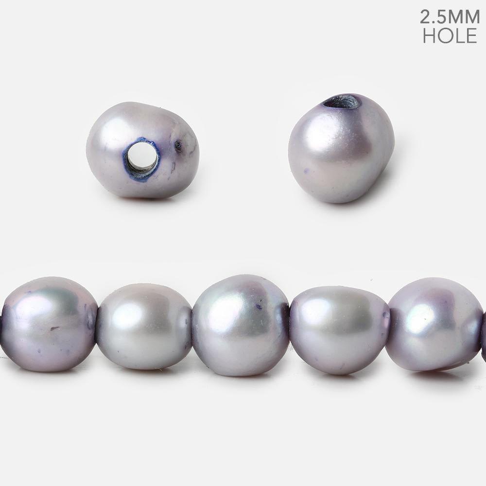 9x8-11x8mm Light Lilac Large hole Side Drilled Baroque Pearls 15 inch 33 pcs - The Bead Traders